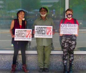 organizers outside of Philadelphia's DHS building during ANWO's  National Day of Action on August 27th 